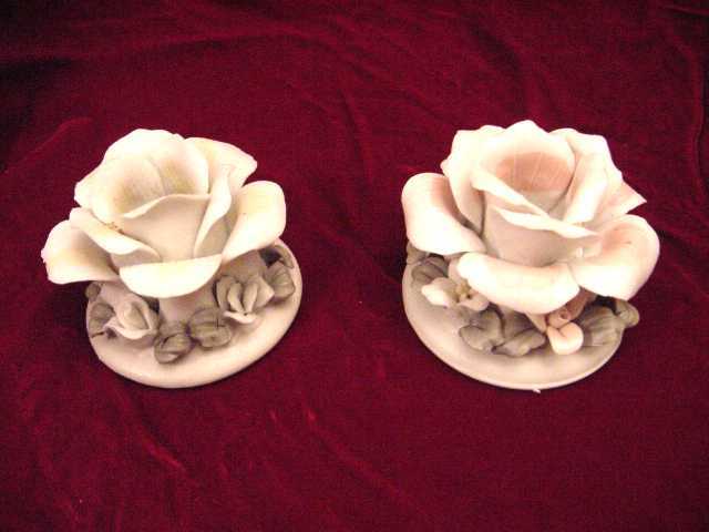 Porcelain Rose Candle Holders