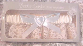 Blue and Lace Heart Garter