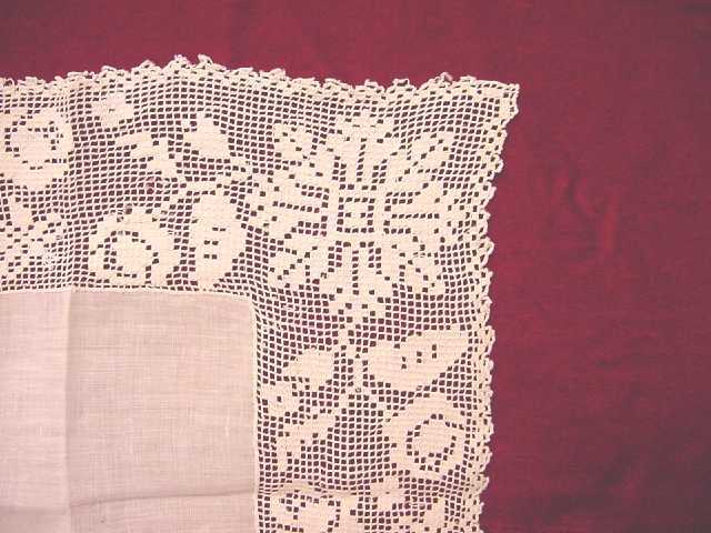 Snowflake Roses Ecru Ivory Wedding Hankie Gorgeous fabric feels like 