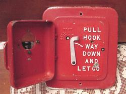 Antique 50'S Authentic Fire Alarm Box Simplex Opened