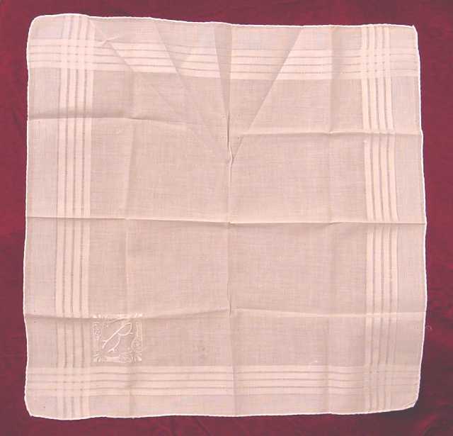 Huge ANTIQUE WEDDING Handkerchief Monogramed R